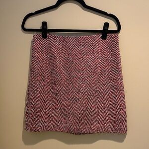 LOFT | Pink and White Mini Skirt